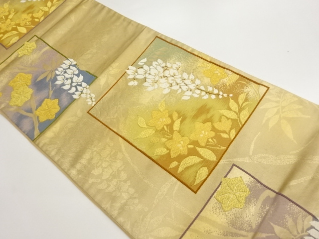 JAPANESE FUKURO OBI / WOVEN BALLOON FLOWER